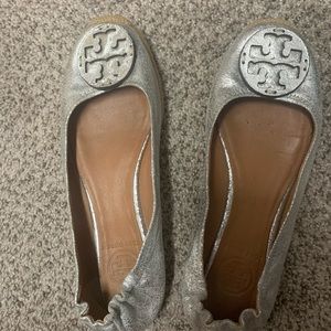 Tory Burch Silver Espadrilles